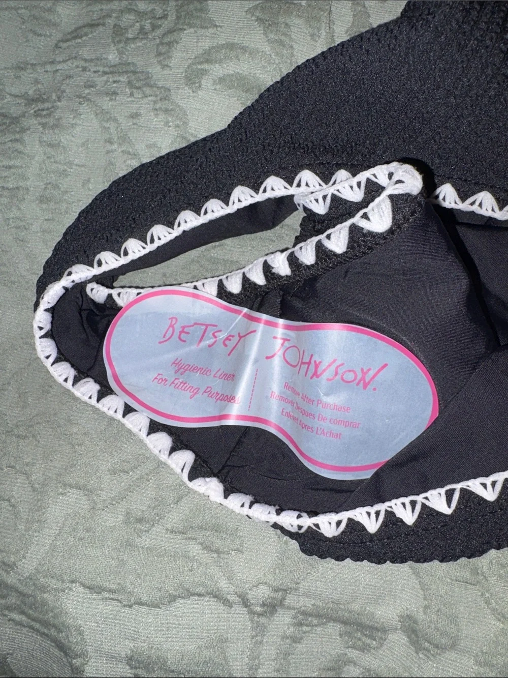 New without tags Betsey Johnson one piece black and white swimsuit size M